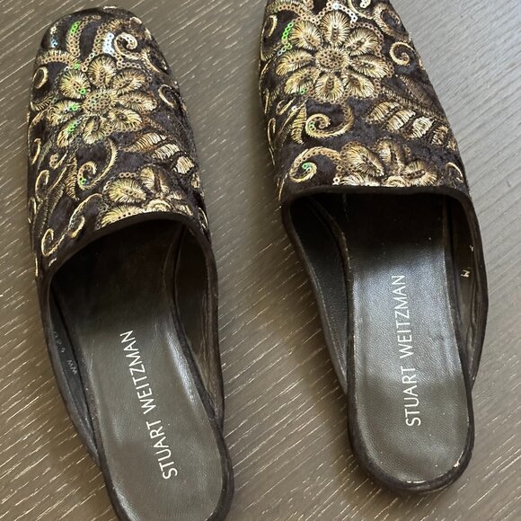 Stuart Weitzman Pipe Mulearky Flat Mule - Picture 2 of 11